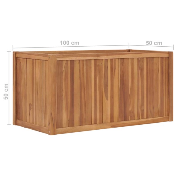 Arriate de madera maciza de teca 100x50x50 cm