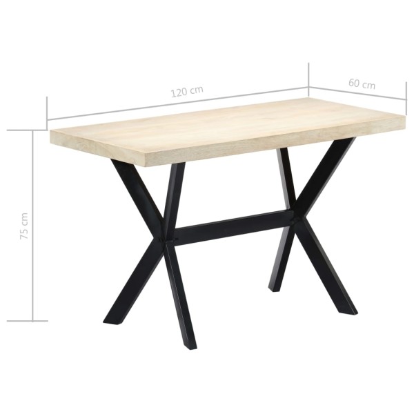 Mesa de comedor de madera maciza de mango 120x60x75 cm