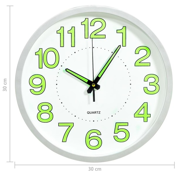 Reloj de pared luminoso blanco 30 cm