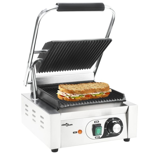 Grill parrilla estriada de acero inoxidable 1800 W 31x30,5x20cm