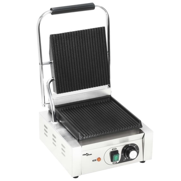 Grill parrilla estriada de acero inoxidable 1800 W 31x30,5x20cm