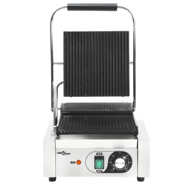 Grill parrilla estriada de acero inoxidable 1800 W 31x30,5x20cm