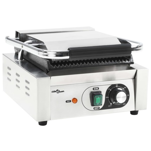 Grill parrilla estriada de acero inoxidable 1800 W 31x30,5x20cm