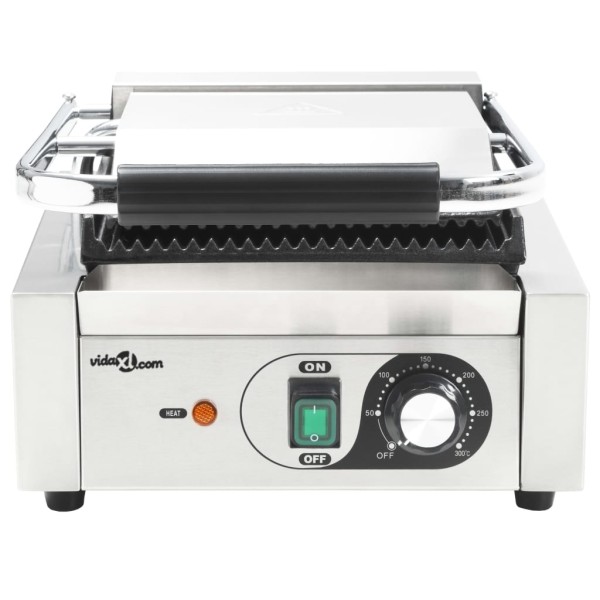 Grill parrilla estriada de acero inoxidable 1800 W 31x30,5x20cm