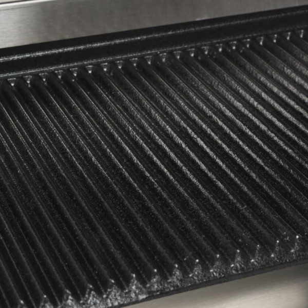 Grill parrilla estriada de acero inoxidable 1800 W 31x30,5x20cm