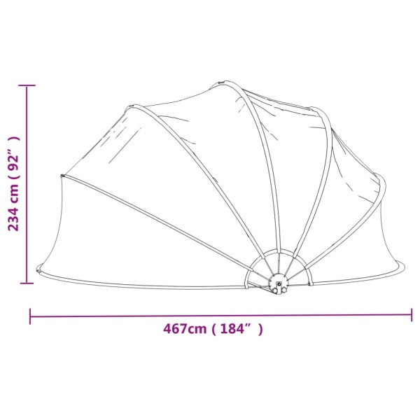 Cúpula para piscina redonda PVC 467x234 cm