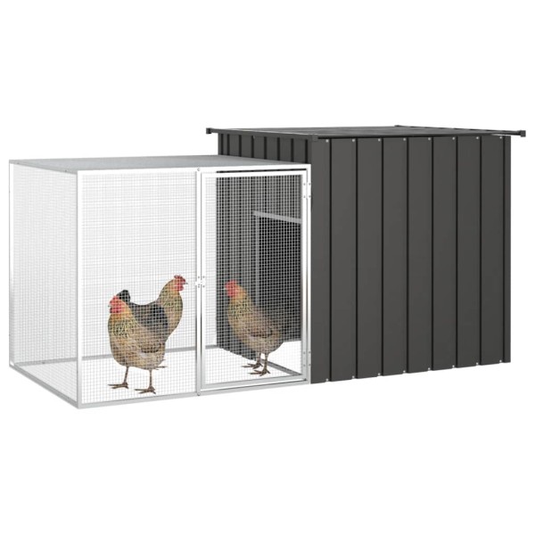 Jaula de gallinas acero galvanizado antracita 200x91x100 cm