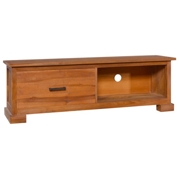 Mueble para TV de madera de teca maciza 112x30x37 cm