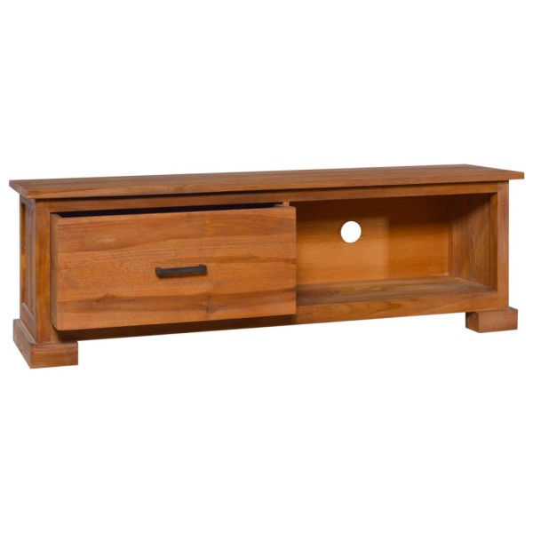 Mueble para TV de madera de teca maciza 112x30x37 cm