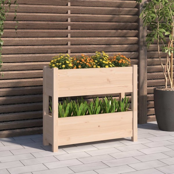 Jardinera de madera maciza de pino 77x25x66 cm