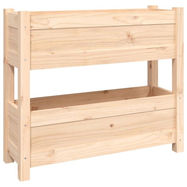 Jardinera de madera maciza de pino 77x25x66 cm