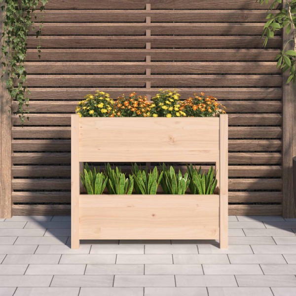 Jardinera de madera maciza de pino 77x25x66 cm