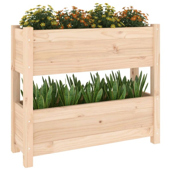 Jardinera de madera maciza de pino 77x25x66 cm