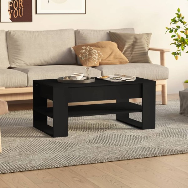 Mesa de centro madera contrachapada negro 102x55x45 cm