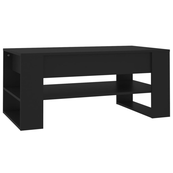 Mesa de centro madera contrachapada negro 102x55x45 cm