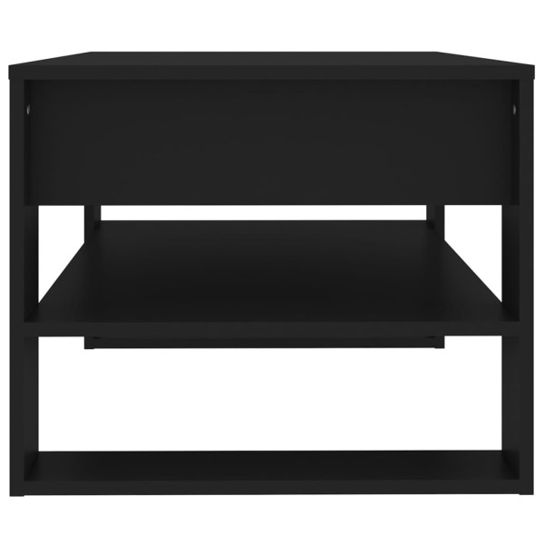 Mesa de centro madera contrachapada negro 102x55x45 cm