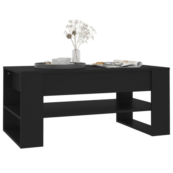 Mesa de centro madera contrachapada negro 102x55x45 cm