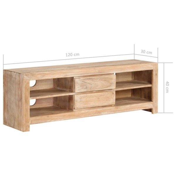 Mueble para TV madera maciza acacia marrón claro 120x30x40 cm