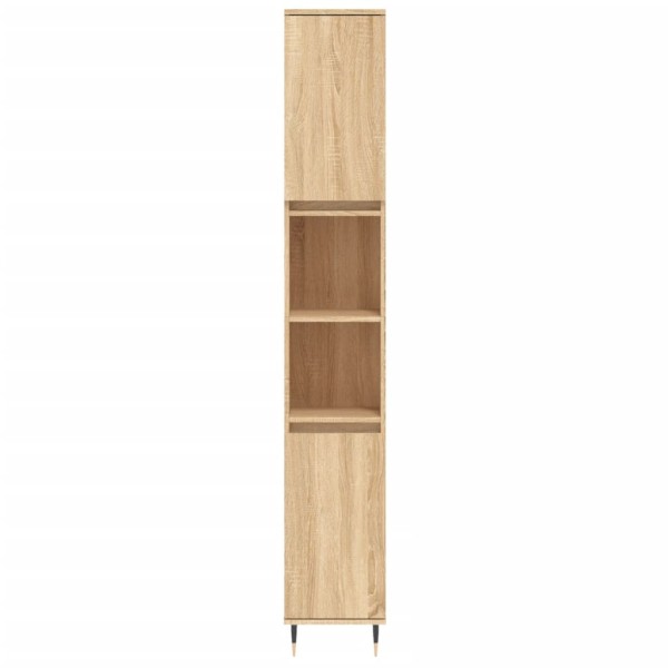 Armario de baño madera contrachapada roble Sonoma 30x30x190 cm