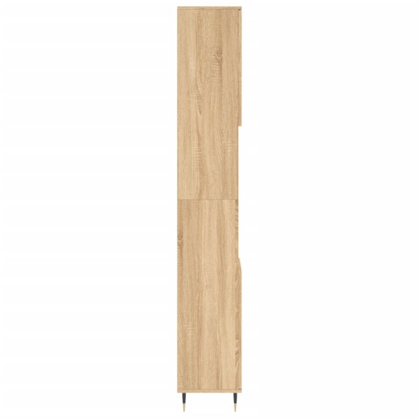 Armario de baño madera contrachapada roble Sonoma 30x30x190 cm