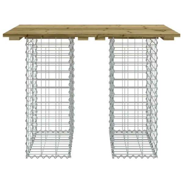 Banco jardín diseño gaviones madera pino impregnada 100x70x72cm