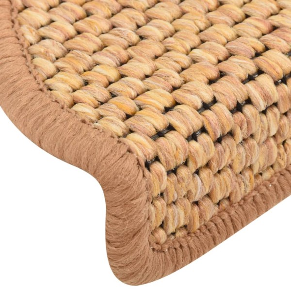 Alfombrilla autoadhesiva escalera sisal 15uds naranja 65x21x4cm