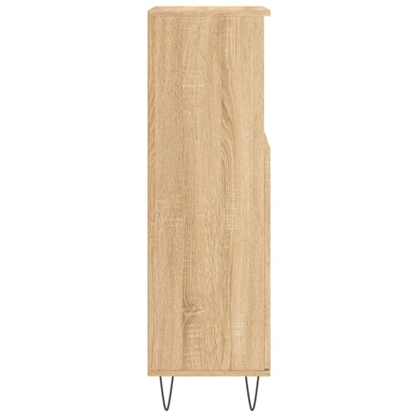 Armario de baño madera contrachapada roble Sonoma 30x30x100 cm