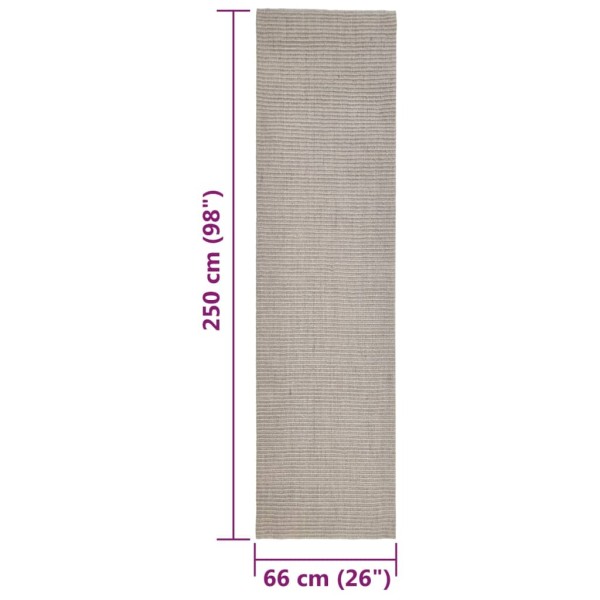 Alfombra de sisal natural color arena 66x250 cm