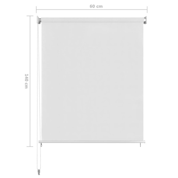 Persiana enrollable de exterior HDPE blanca 60x140 cm