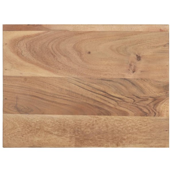 Mesita de noche madera maciza acacia borde natural 40x30x50 cm