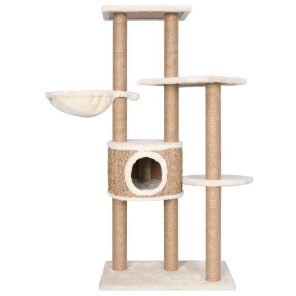 Árbol para gatos con poste rascador 126 cm hierba marina