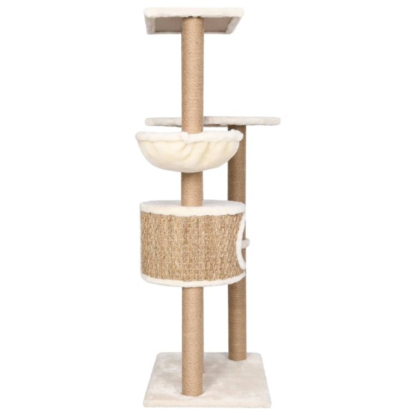 Árbol para gatos con poste rascador 126 cm hierba marina