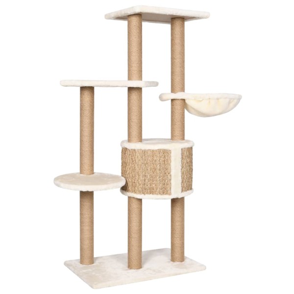 Árbol para gatos con poste rascador 126 cm hierba marina