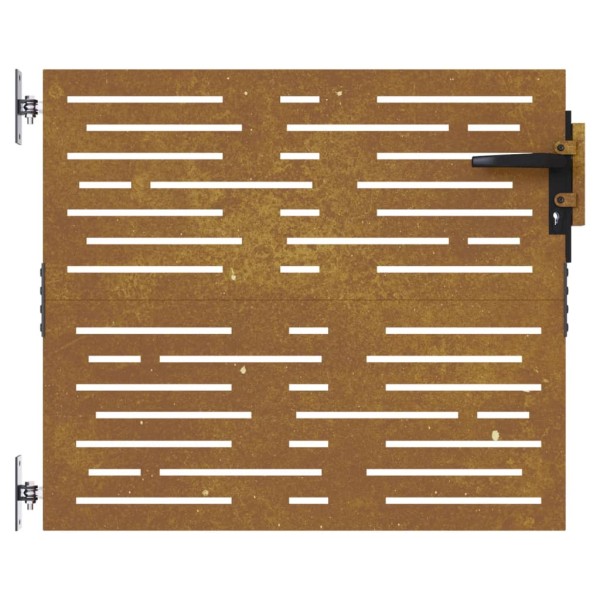 Puerta de jardín acero corten diseño cuadrado 85x100 cm