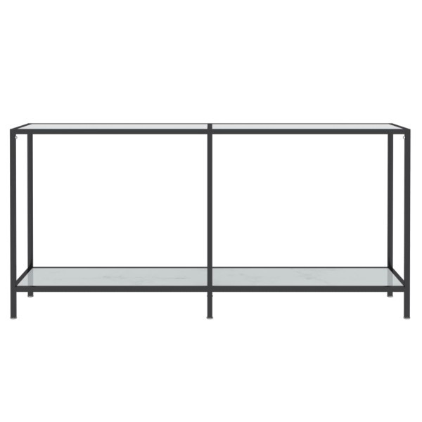 Mesa consola vidrio templado blanco 160x35x75,5 cm