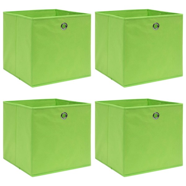 Cajas de almacenaje 4 uds tela verde 32x32x32 cm