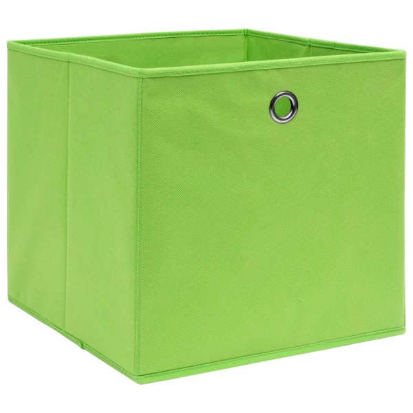 Cajas de almacenaje 4 uds tela verde 32x32x32 cm