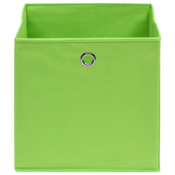 Cajas de almacenaje 4 uds tela verde 32x32x32 cm