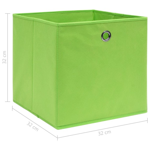 Cajas de almacenaje 4 uds tela verde 32x32x32 cm