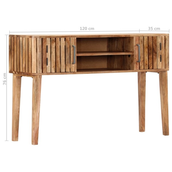 Mesa consola de madera maciza de acacia 120x35x76 cm