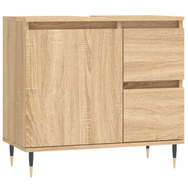 Armario de baño madera contrachapada roble Sonoma 65x33x60 cm