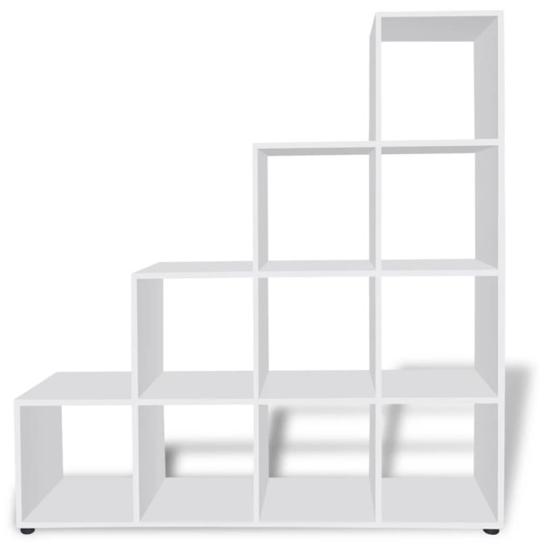 Estantería librería en forma de escalera 142 cm blanca