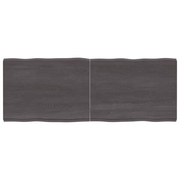 Tablero mesa madera tratada borde vivo marrón 160x60x(2-6) cm