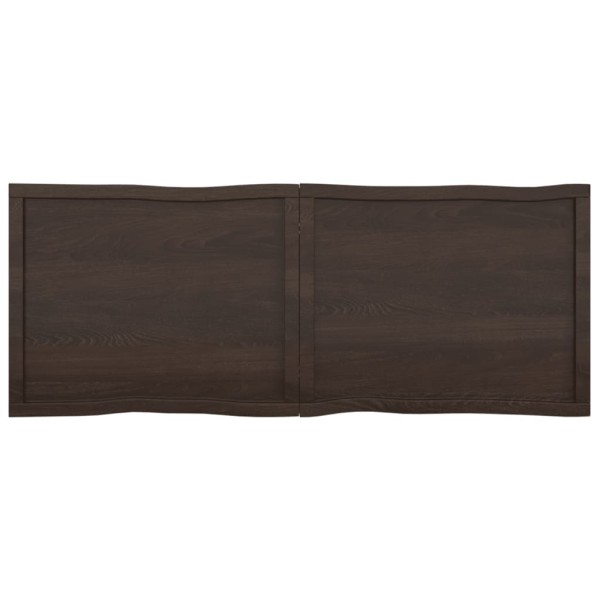 Tablero mesa madera tratada borde vivo marrón 160x60x(2-6) cm