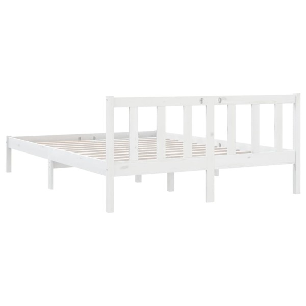 Estructura de cama madera maciza de pino blanco 135x190 cm