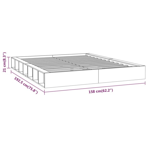 Estructura cama madera maciza negro 140x190 cm