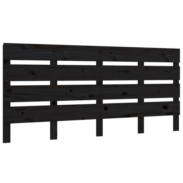 Cabecero de cama madera maciza de pino negro 200x3x80 cm