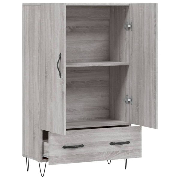 Aparador alto madera de ingeniería gris Sonoma 69,5x31x115 cm