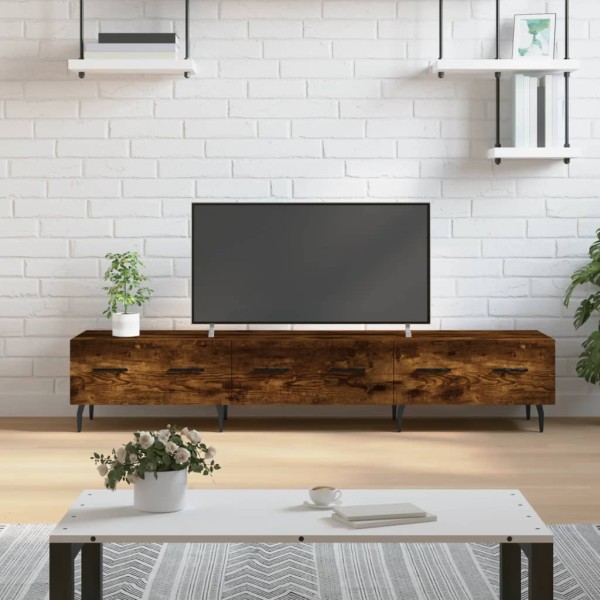 Mueble de TV madera de ingeniería roble ahumado 150x36x30 cm