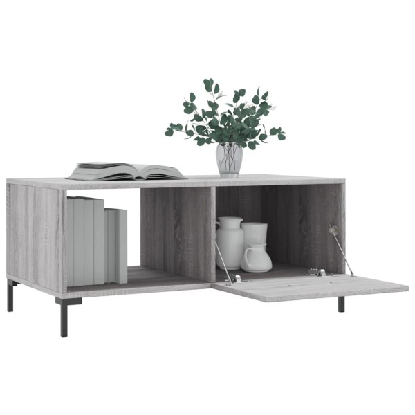 Mesa de centro madera contrachapada gris Sonoma 90x50x40 cm